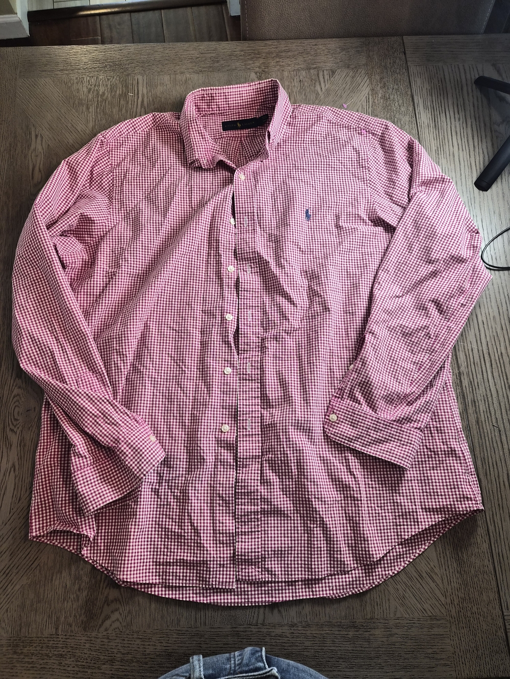 Ralph Lauren Pink & White Gingham Button-Down Shirt
